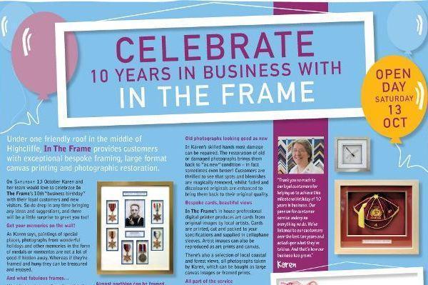 In The Frame Highcliffe Open Day to celebrate 10 years in business