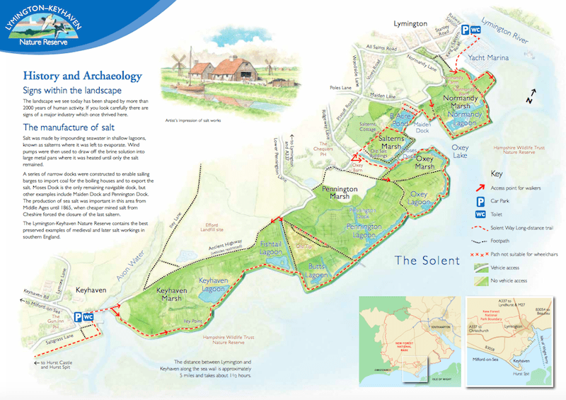Lymington to Keyhaven Nature Reserve map