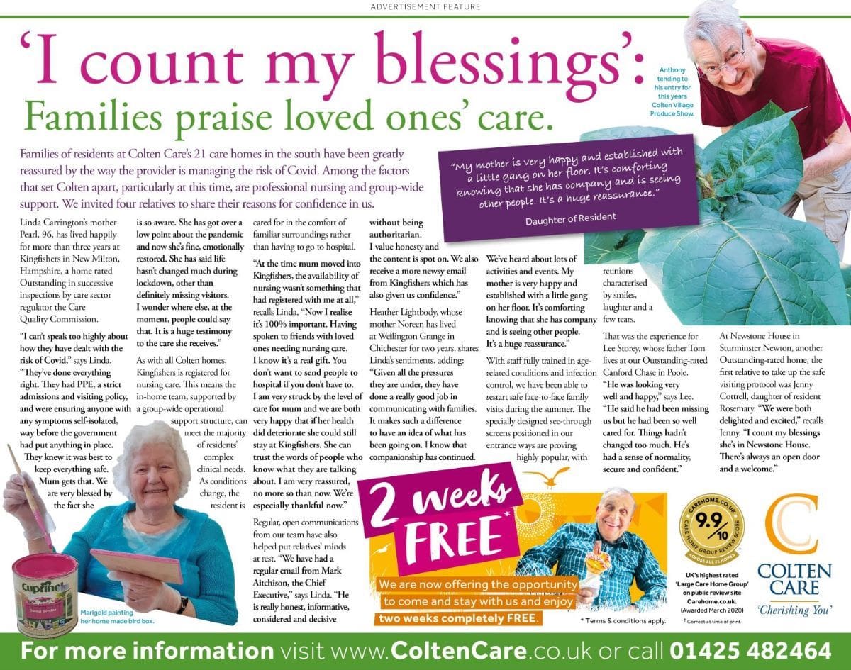 Colten Care advertorial 14 August 2020