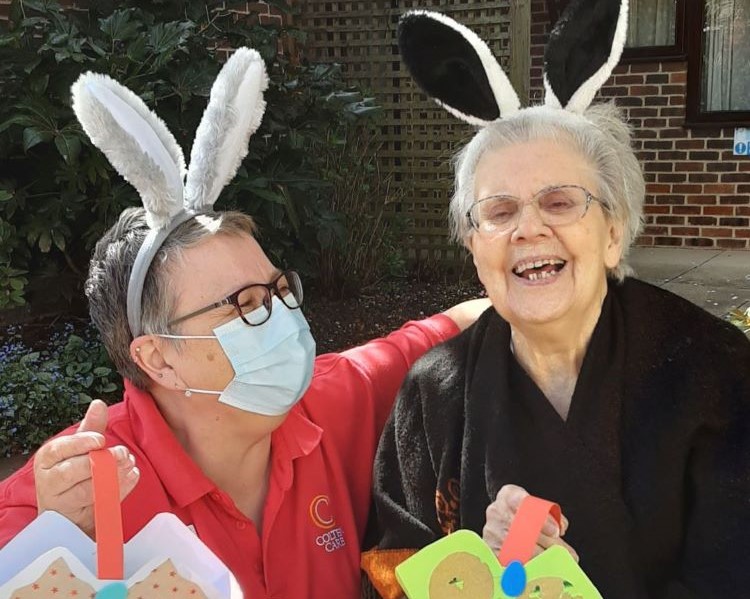 Colten Care home Woodpeckers resident Maureen Miller with Jane Bunker, Companionship Team Leader