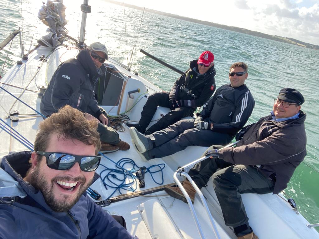 The crew of Yard Fees at work in the boat