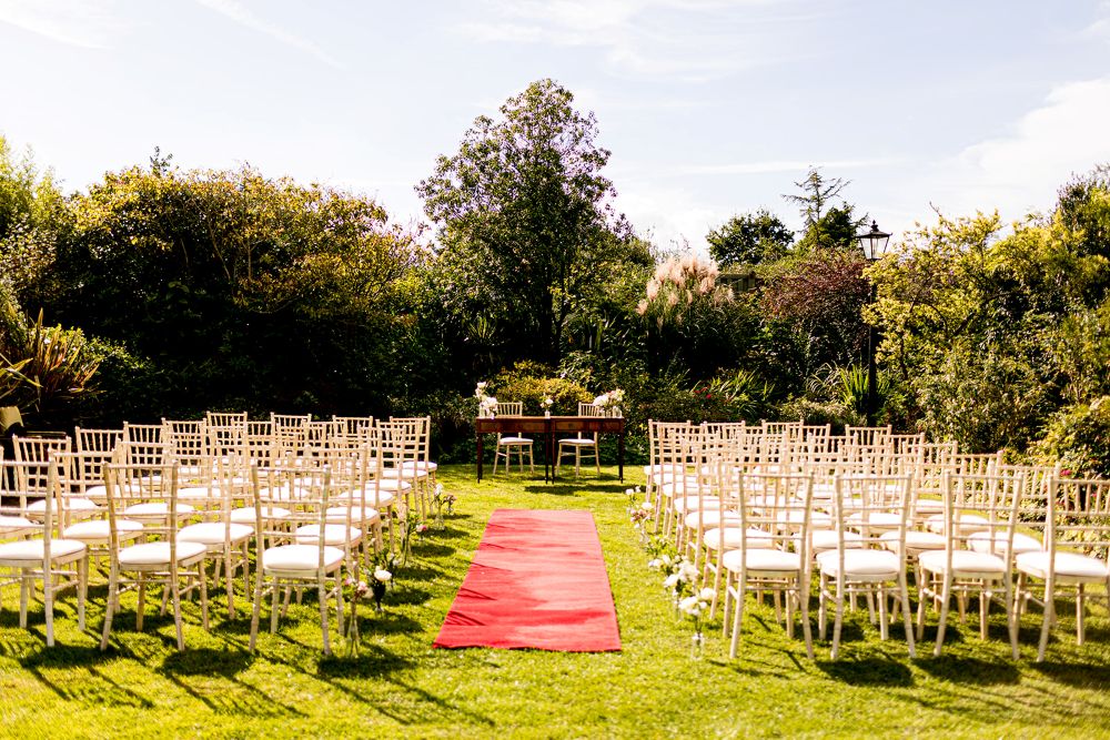 Montagu Arms room set up for indoor wedding ceremony