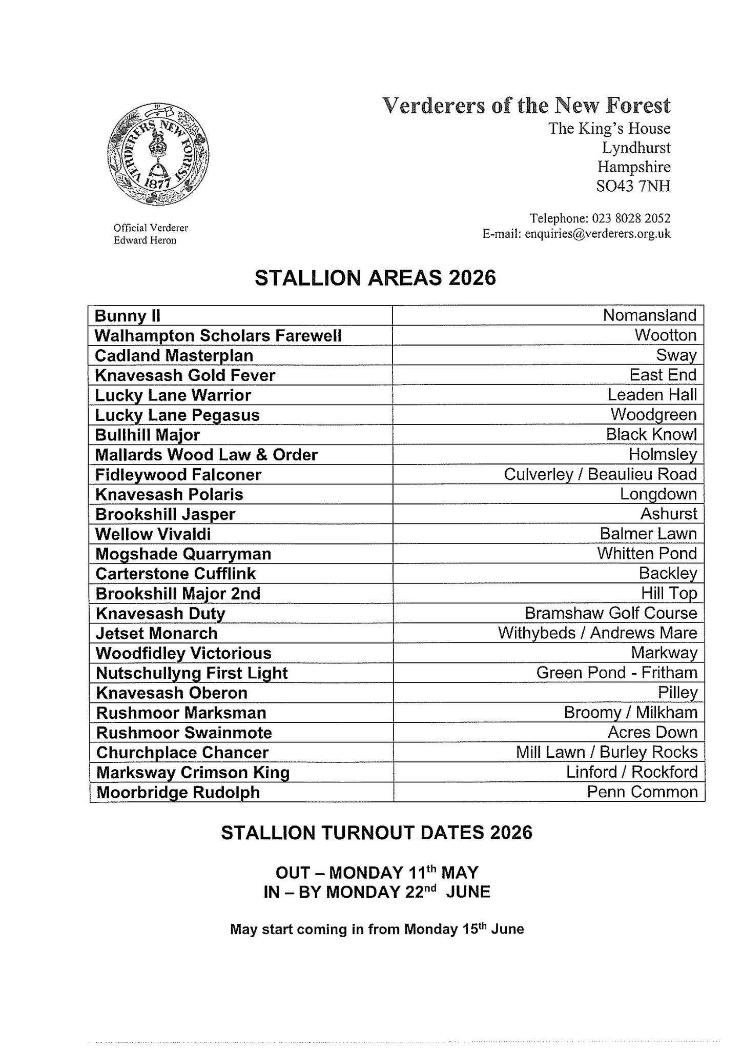 stallion areas 2026