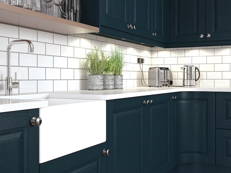 Crestwood of Lymington kitchen - Charnwood in Shell / Marine Cameo