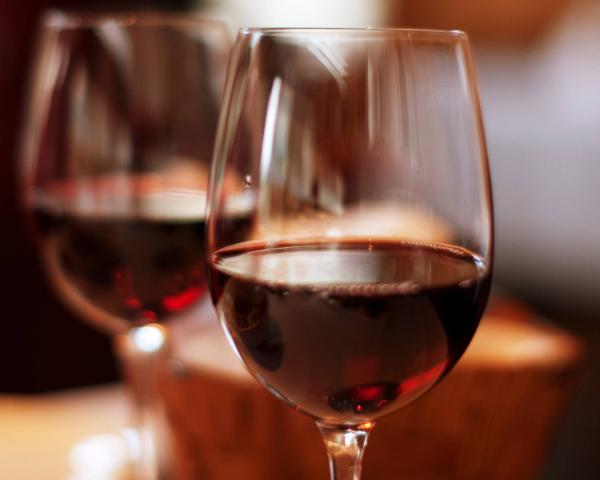 Glasses of red wine